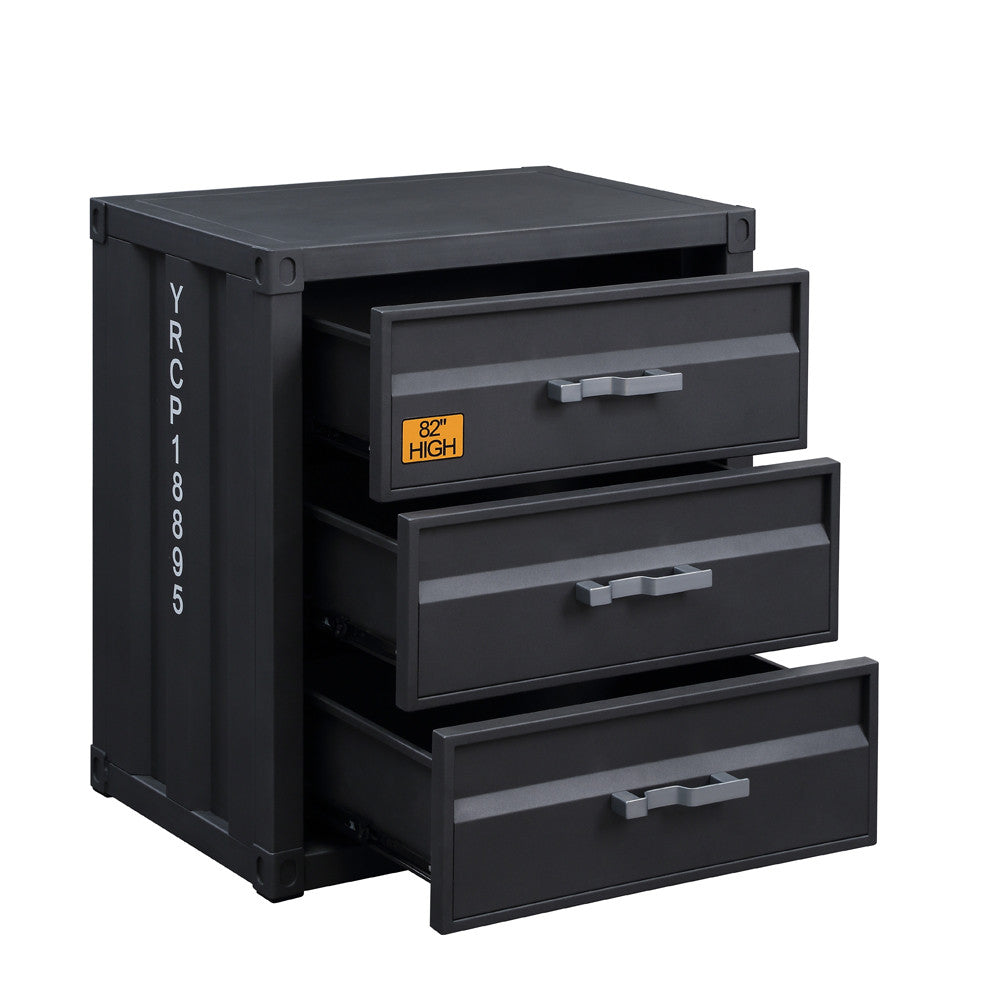ACME 37957 Cargo 3-Drawer Chest, Gunmetal Finish