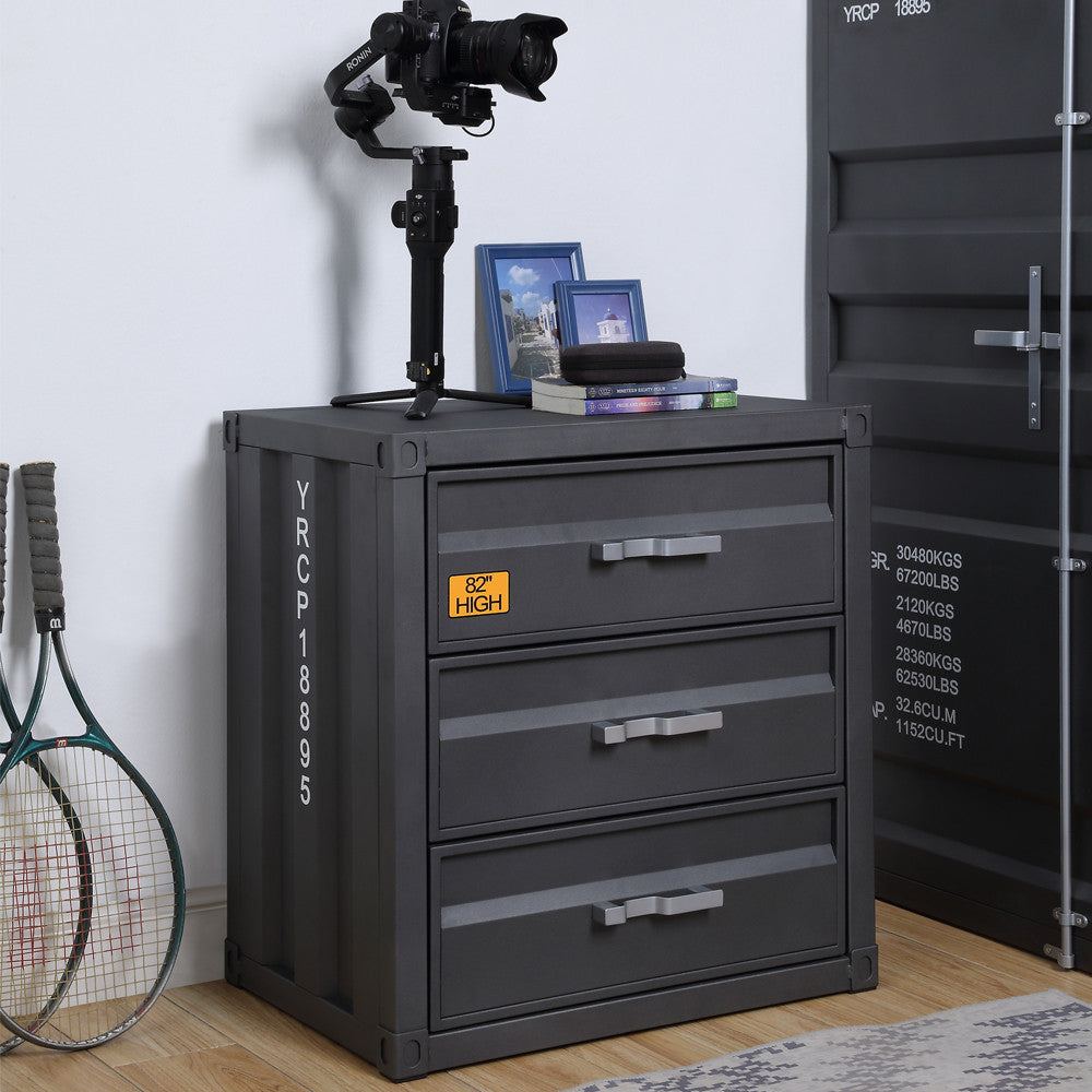 ACME 37957 Cargo 3-Drawer Chest, Gunmetal Finish