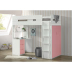 ACME 38040 Nerice Loft Bed, White & Pink (1Set/5Ctn)