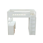 ACME 38055 Nerice Loft Bed, White & Oak (1Set/5Ctn)