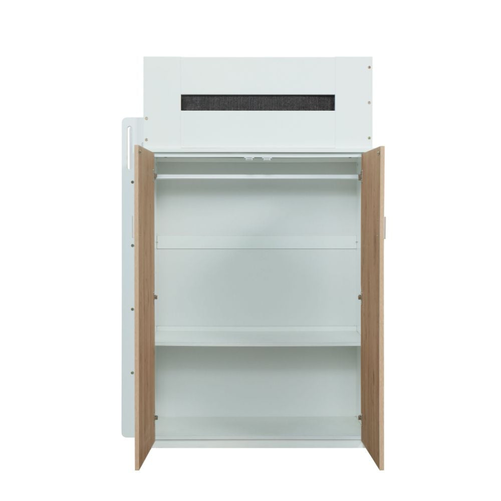 ACME 38055 Nerice Loft Bed, White & Oak (1Set/5Ctn)