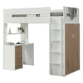 ACME 38055 Nerice Loft Bed, White & Oak (1Set/5Ctn)