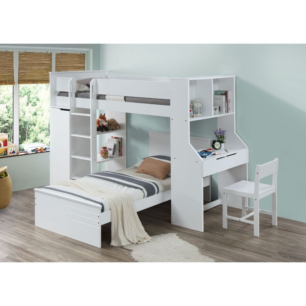 ACME 38060 Ragna Loft Bed, White (1Set/4Ctn)