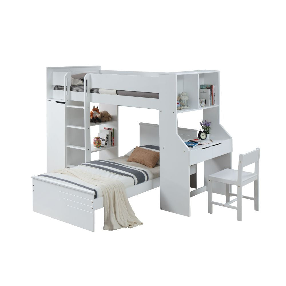 ACME 38060 Ragna Loft Bed, White (1Set/4Ctn)