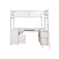 ACME 38065 Ambar Loft Bed with Chest, Desk & Bookcase, Light Gray
