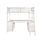 ACME 38065 Ambar Loft Bed with Chest, Desk & Bookcase, Light Gray