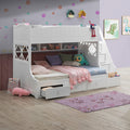 ACME 38150 Meyer Twin/Full Bunk Bed with Storage Ladder & Drawers, White