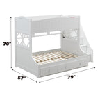 ACME 38150 Meyer Twin/Full Bunk Bed with Storage Ladder & Drawers, White