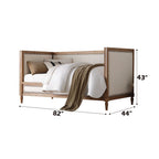 ACME 39175 Charlton Daybed, Cream Linen & Salvage Oak (1Set/2Ctn)