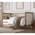 ACME 39175 Charlton Daybed, Cream Linen & Salvage Oak (1Set/2Ctn)