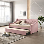 ACME 39380 Lianna Twin Daybed & Trundle, Pink Velvet