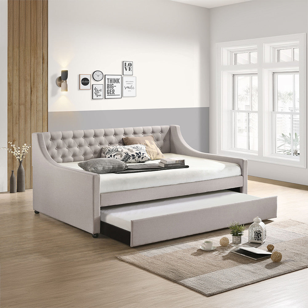 ACME 39385 Lianna Full Daybed & Twin Trundle, Fog Fabric