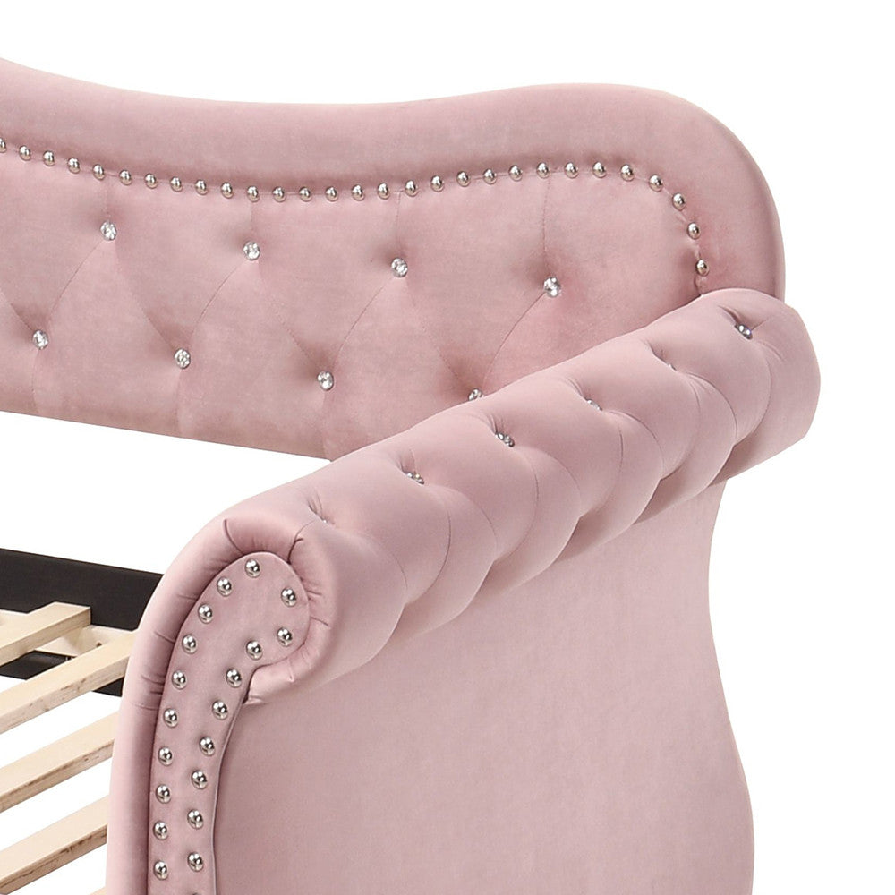 ACME 39420 Adkins Daybed & Trundle, Pink Velvet