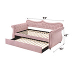 ACME 39420 Adkins Daybed & Trundle, Pink Velvet