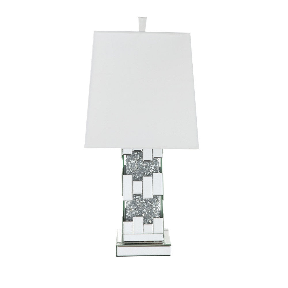 ACME 40222 Noralie Table Lamp, Mirrored & Faux Diamonds