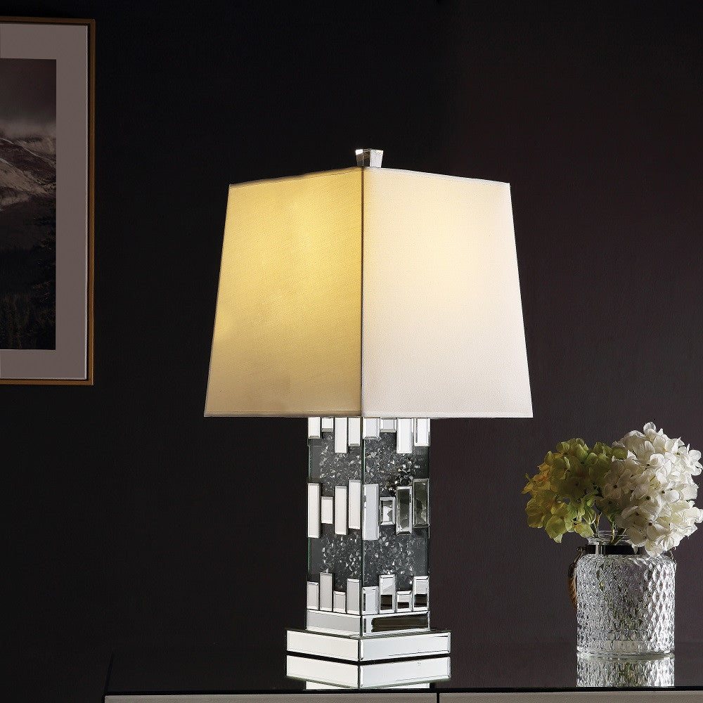 ACME 40222 Noralie Table Lamp, Mirrored & Faux Diamonds
