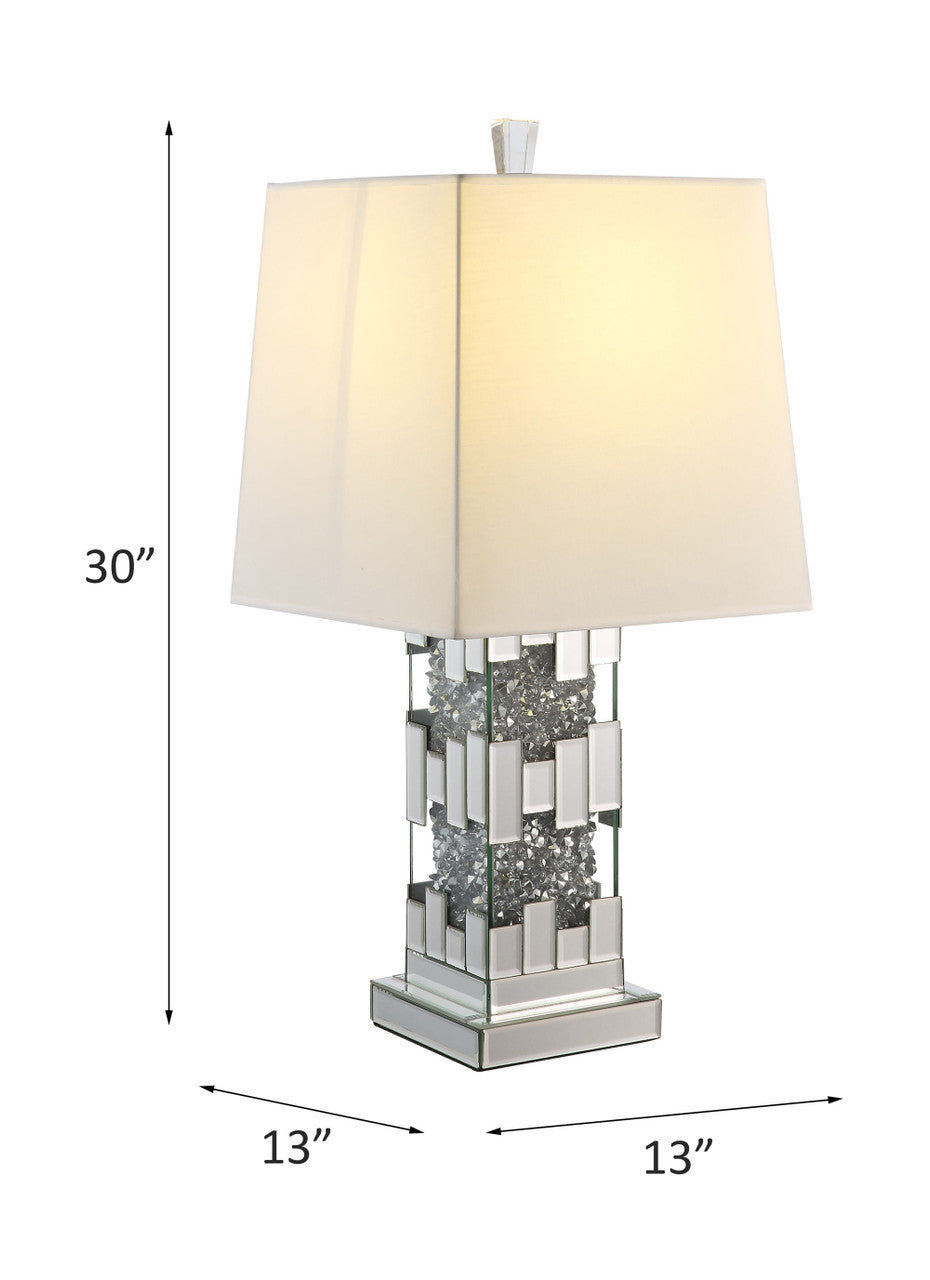 ACME 40222 Noralie Table Lamp, Mirrored & Faux Diamonds