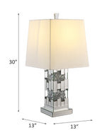 ACME 40222 Noralie Table Lamp, Mirrored & Faux Diamonds