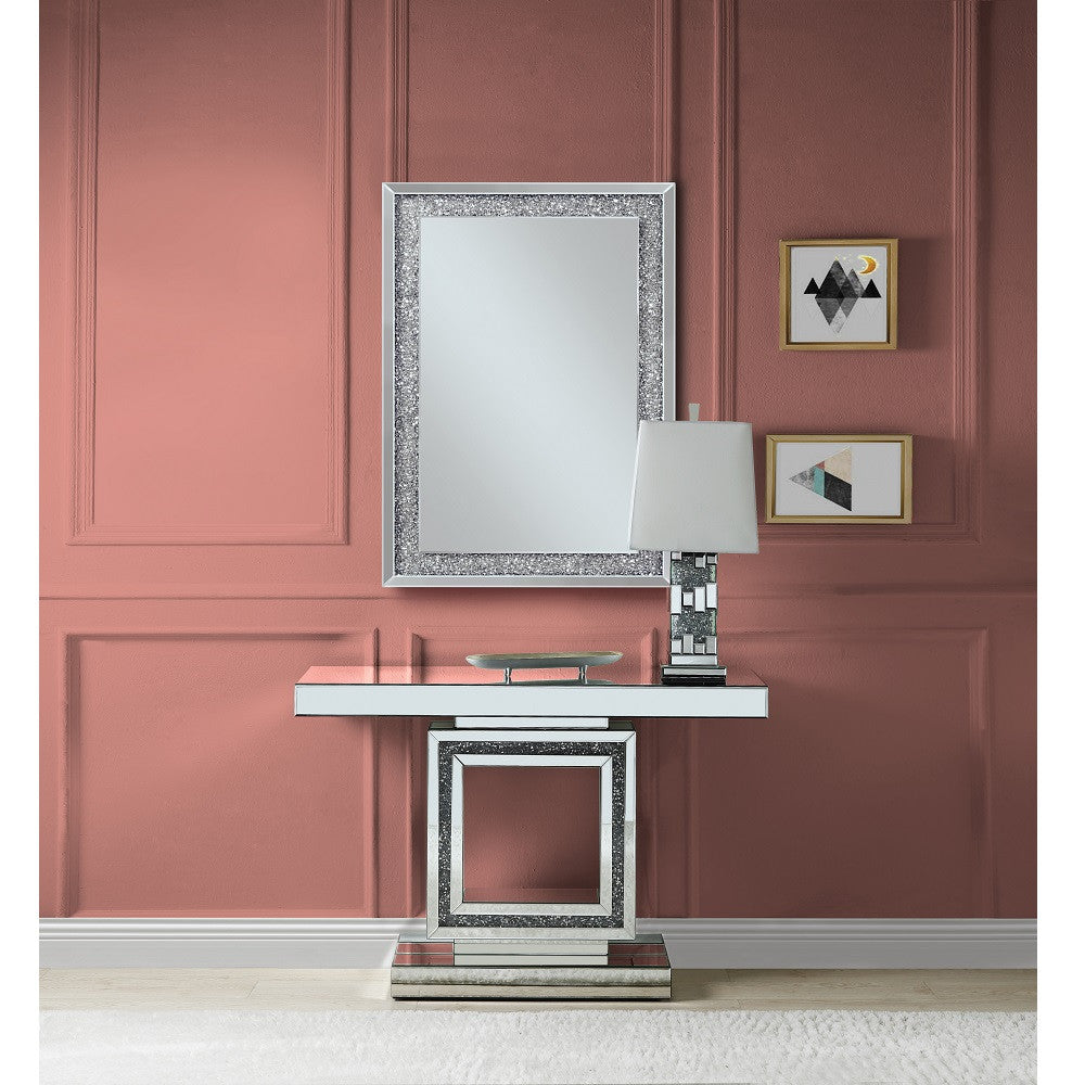 ACME 40222 Noralie Table Lamp, Mirrored & Faux Diamonds