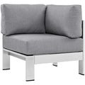 Modway EEI-2264 Shore Outdoor Patio Aluminum Corner Sofa