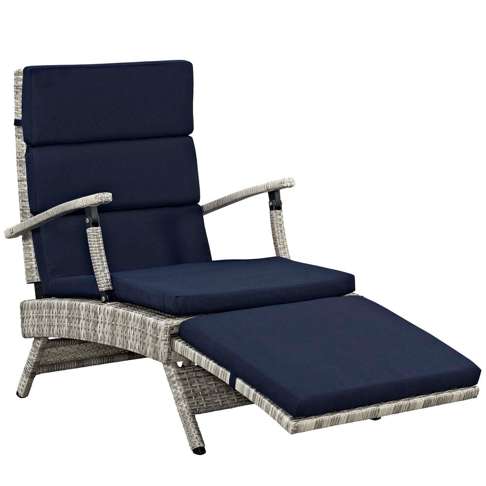 Modway EEI-2301 Envisage Chaise Outdoor Patio Wicker Rattan Lounge Chair