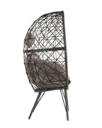 ACME 45111 Aeven Patio Lounge Chair, Light Gray Fabric & Black Wicker