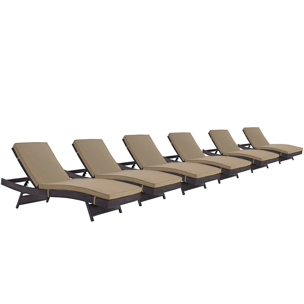 Modway EEI-2430 Convene Outdoor Patio Chaise Set of 6
