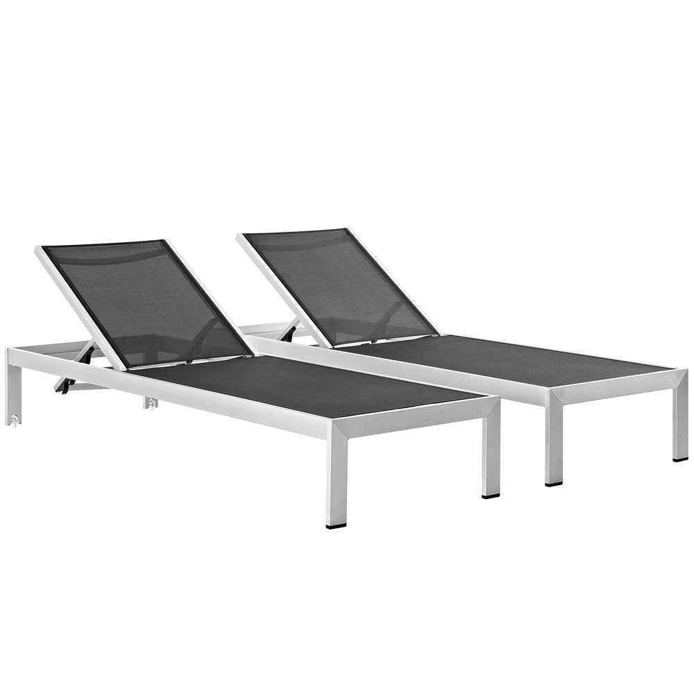 Modway EEI-2472 Shore Outdoor Patio Aluminum Chaise Set of 2