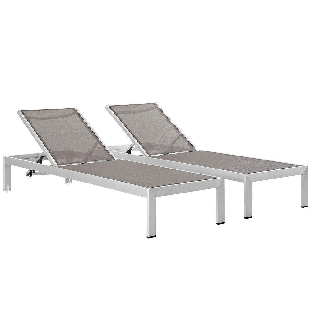 Modway EEI-2472 Shore Outdoor Patio Aluminum Chaise Set of 2