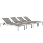 Modway EEI-2473 Shore Outdoor Patio Aluminum Chaise Set of 4