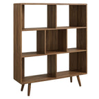 Modway EEI-2529 Transmit 7 Shelf Wood Grain Bookcase