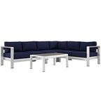 Modway EEI-2557 Shore 5 Piece Outdoor Patio Aluminum Sectional Sofa Set
