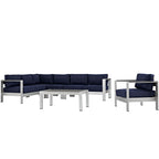 Modway EEI-2558 Shore 6 Piece Outdoor Patio Aluminum Sectional Sofa Set
