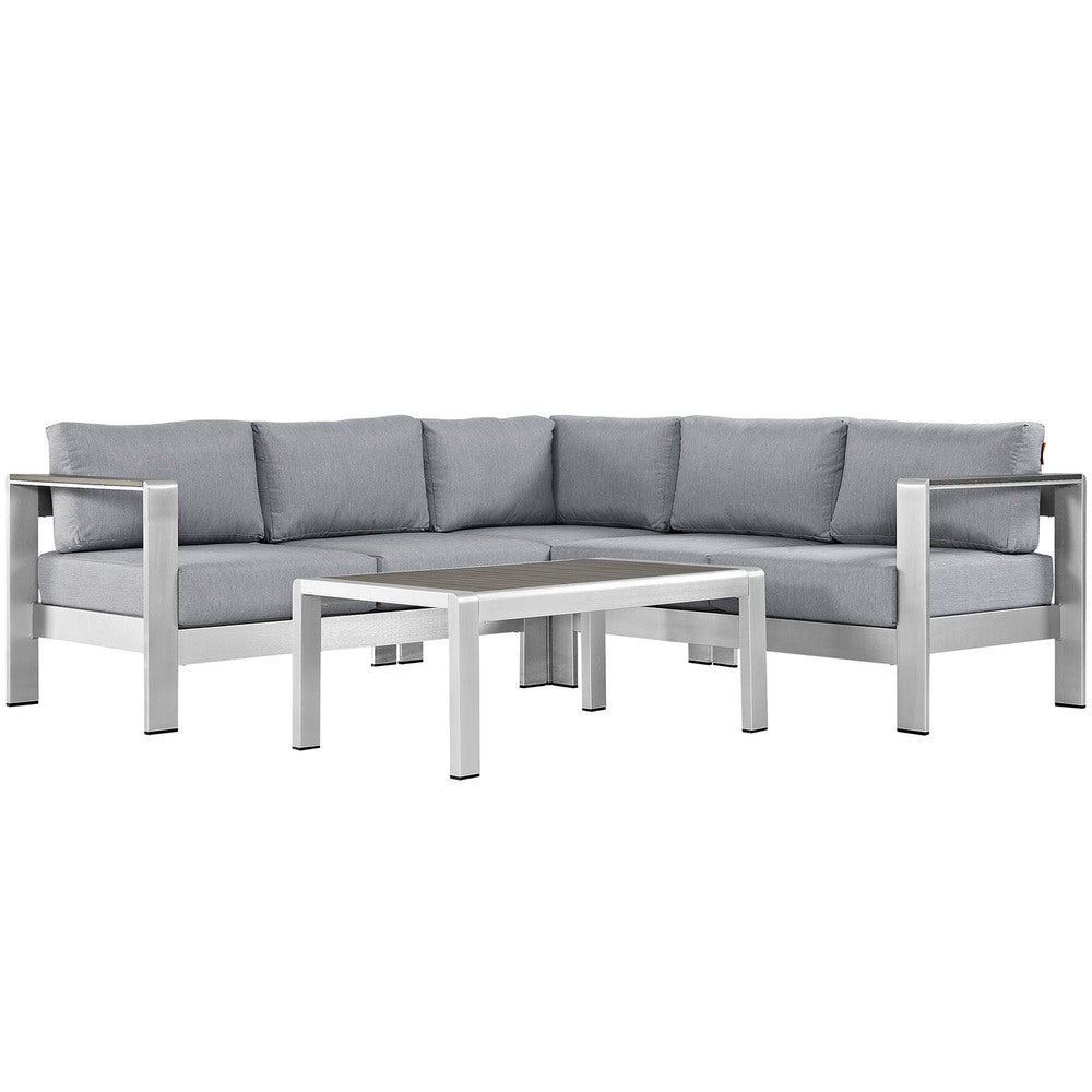 Modway EEI-2559 Shore 4 Piece Outdoor Patio Aluminum Sectional Sofa Set