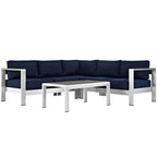 Modway EEI-2559 Shore 4 Piece Outdoor Patio Aluminum Sectional Sofa Set