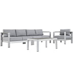 Modway EEI-2563 Shore 4 Piece Outdoor Patio Aluminum Sectional Sofa Set
