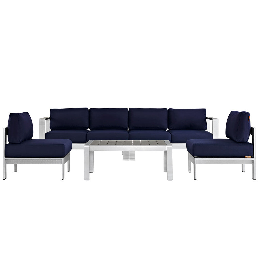 Modway EEI-2564 Shore 5 Piece Outdoor Patio Aluminum Sectional Sofa Set