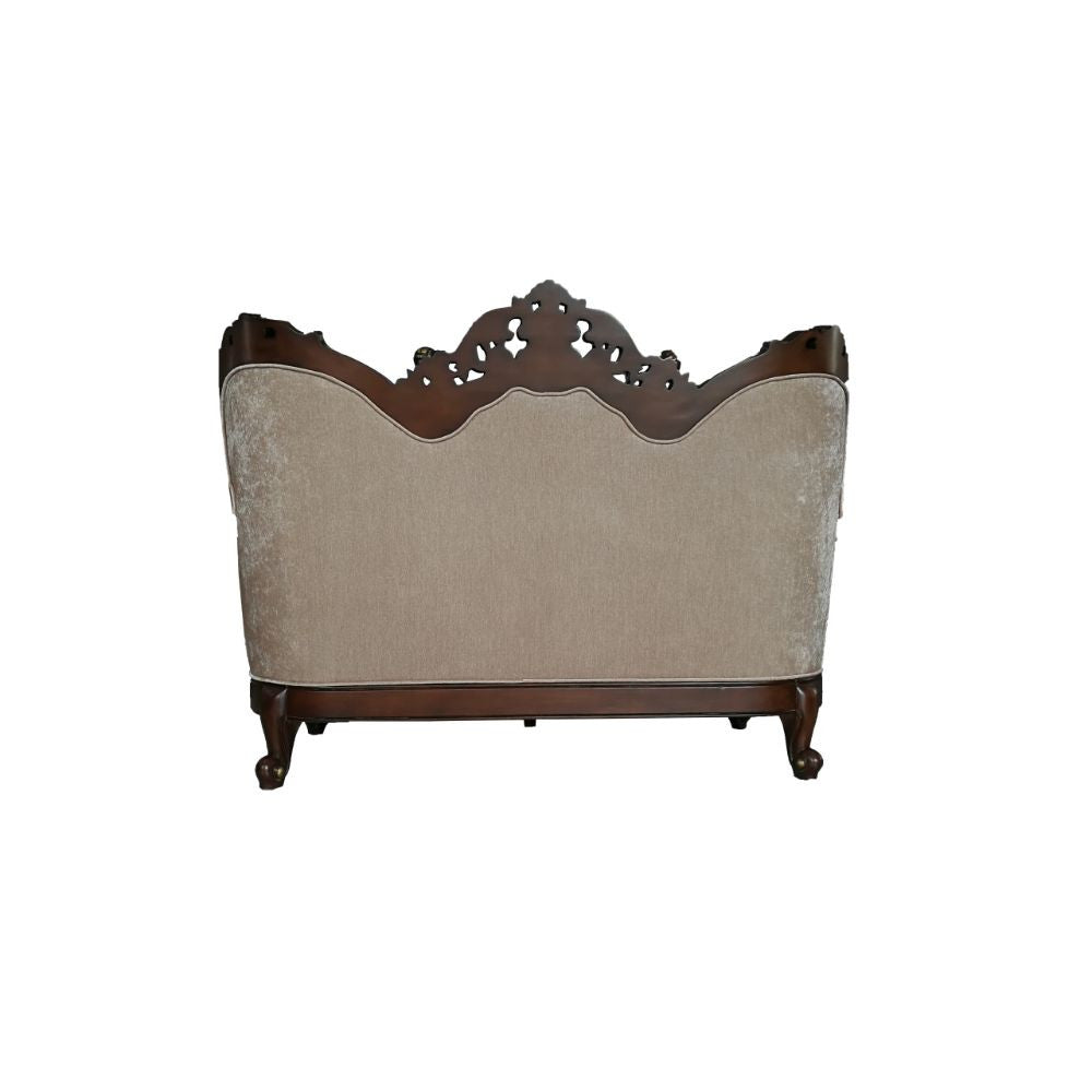 ACME 50686 Devayne Loveseat with 4 Pillows, Fabric & Dark Walnut