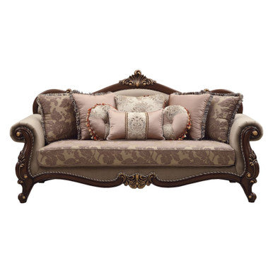 ACME 50690 Mehadi Sofa with 8 Pillows, Fabric & Walnut