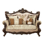 ACME 51051 Shalisa Loveseat with 5 Pillows, Fabric & Walnut