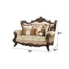 ACME 51051 Shalisa Loveseat with 5 Pillows, Fabric & Walnut