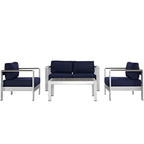 Modway EEI-2567 Shore 4 Piece Outdoor Patio Aluminum Sectional Sofa Set