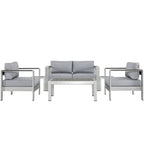 Modway EEI-2568 Shore 6 Piece Outdoor Patio Aluminum Sectional Sofa Set