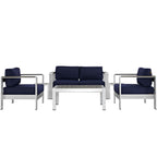 Modway EEI-2568 Shore 6 Piece Outdoor Patio Aluminum Sectional Sofa Set