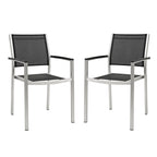 Modway EEI-2586 Shore Outdoor Patio Aluminum Dining Chair Set of 2