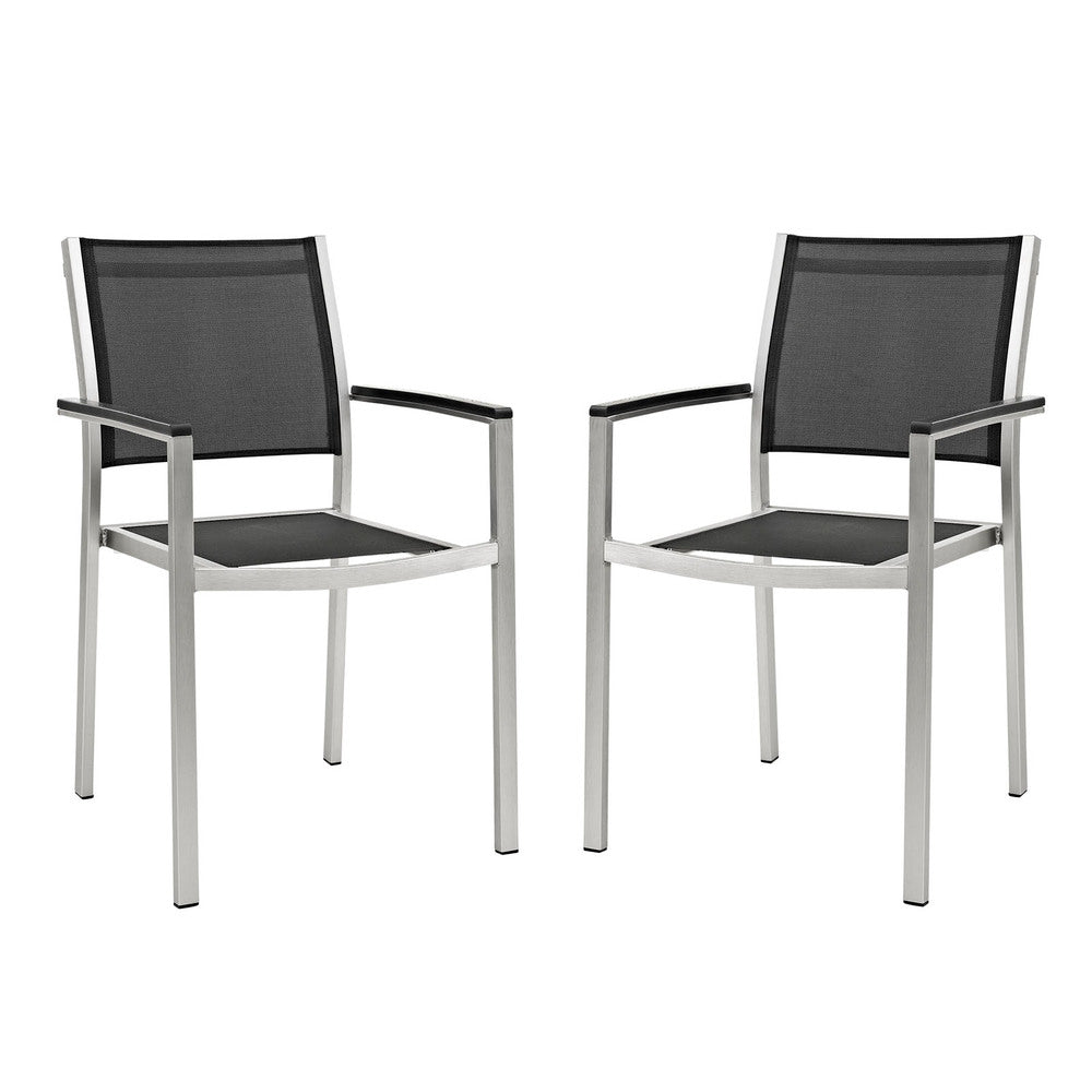 Modway EEI-2586 Shore Outdoor Patio Aluminum Dining Chair Set of 2