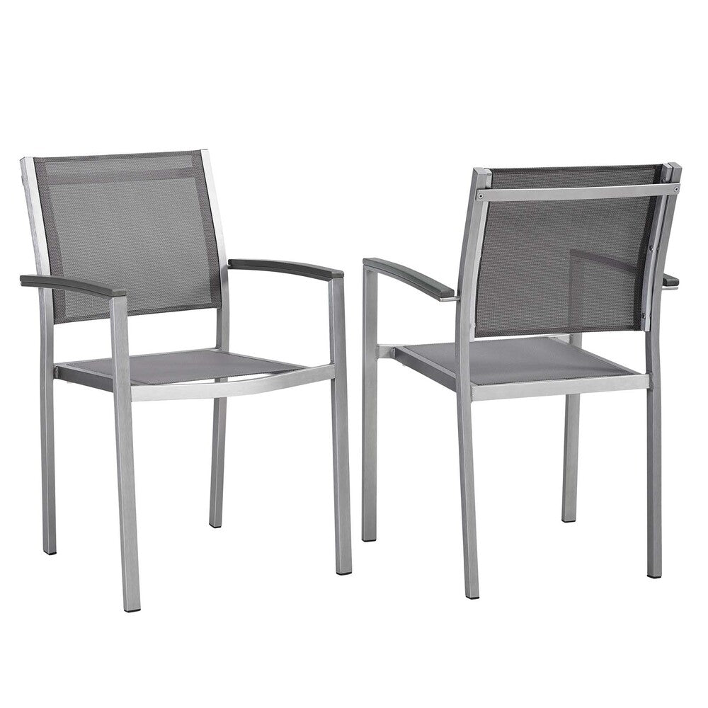 Modway EEI-2586 Shore Outdoor Patio Aluminum Dining Chair Set of 2