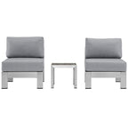 Modway EEI-2598 Shore 3 Piece Outdoor Patio Aluminum Sectional Sofa Set