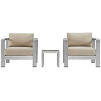 Modway EEI-2599 Shore 3 Piece Outdoor Patio Aluminum Set