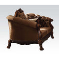 ACME 52096 Dresden Loveseat with 5 Pillows, Golden Brown Velvet & Cherry Oak